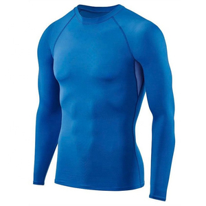Men <b>Long</b> <b>Sleeve</b> Compression Rash Guard <b>White</b> Quick Dry Polyester Base Layer Sports <b>Top</b> Seamless Fusing Full <b>Sleeve</b> - Product Image 6
