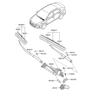 กระจกรถยนต์ใหม่เอลันตร้า 98110F2000 - Product Image 2
