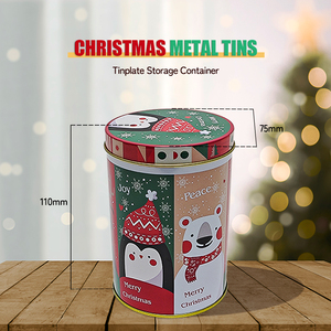 Nhà Máy Nhà Cung Cấp Tùy Chỉnh Vòng Tin Giáng Sinh Lễ Hội Sô Cô La Cookie Thực Phẩm Đóng Gói Tin Thực Phẩm An Toàn Cá Nhân Quà Tặng Tins - Product Image 4