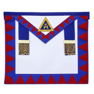 Delantal Ceremonial Masónico con Ribete Dorado, Insignia Bordada y Borlas, Uniforme de Oficial de Logia Masónica, Tela Premium - Product Image 2