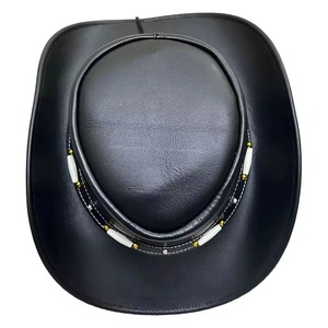 Nouveaux chapeaux de cowboy unisexes en cuir 100% pour la vente en gros 2026, chapeau de cowboy en cuir imprimé sur mesure de qualité supérieure - Product Image 5