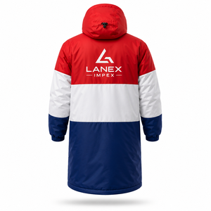 Chaqueta Parka Larga Personalizada con la Bandera de Holanda, Impermeable, Cortavientos, con Capucha y Forro Polar, para Cambiarse en la Playa, Natación y Surf - Product Image 3