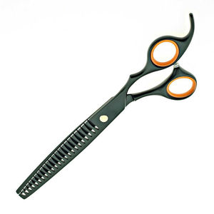 Ciseaux de coiffure professionnels pour effiler les cheveux, en acier inoxydable 440C, à pointe arrondie, pour texturiser, pour droitiers, 28 dents, ergonomiques - Product Image 5