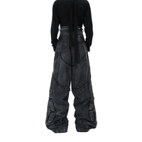Jeans baggy pour hommes, taille haute, jambe large, pantalon en denim, streetwear, coupe ample, style rétro, pantalon personnalisé, plusieurs poches