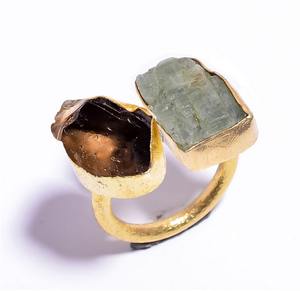Natural Raw Gemstone Real <b>Gold</b> Plated <b>Ring</b> for Women and Girls Handmade Jewelry Manufacturer - Product Image 4