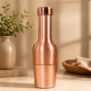 Pure <b>Copper</b> <b>Drinking</b> <b>Bottle</b> With Quality Metal Build And Compact Form For Hydration At Home Work School Fitness And Travel - Product Image 3