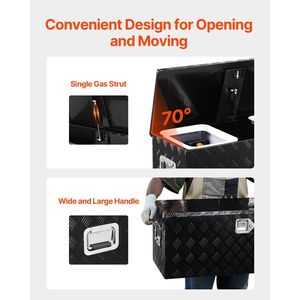 Cassetta Portautensili in Alluminio Resistente per Camion, con Placcatura Striata, Ripiano Scorrevole, Maniglia Laterale e Chiavi di Blocco per la Conservazione degli Attrezzi - Product Image 6