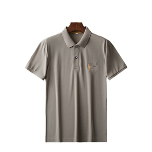 เสื้อเชิ้ตแขนสั้นผู้ชาย พิมพ์ลาย ผ้าถัก ระบายอากาศดี ดีไซน์ลำลอง สีเทา มีกระเป๋า ผ้าฝ้าย 100% กันยับ - Product Image 6