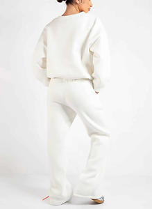 Conjunto Deportivo de Invierno para Mujer, Talla Grande, Hombros Caídos, Personalizado, con Logotipo Impreso en 3D, Conjunto de 2 Piezas, Sudadera Cómoda - Product Image 6