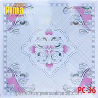 Plafonds en PVC à motifs floraux élégants d'inspiration asiatique, 24x24, imperméables, ignifuges, à encastrer dans le plafond pour appartement