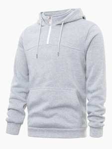 Lightweight Workout Hoodie Oem Services And Good Selling Men's Quarter Zipper Hooded Hoodies 100% Cotton Fleece Breathable - Product Image 2