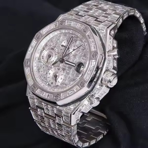 Haut de gamme Baguette Cut VVS Moissanite Diamant Chronographie Glacé Mécanique Automatique Montre-Bracelet De Luxe De Mode Au Meilleur Prix - Product Image 2