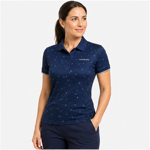 Polo Personalizado para Mujer, Color Azul Marino, Diseño de Constelación, Secado Rápido, Transpirable, Manga Corta, Uniforme de Alto Rendimiento WPS-0772 - Product Image 4