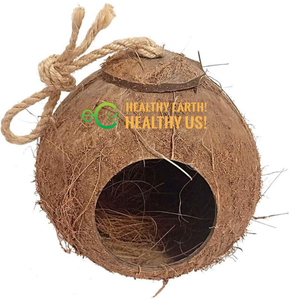 Wholesale Eco Natural Coconut Shell Birdhouse Feeder with Zipper for Living Room Decor | Customizable - Product Image 3