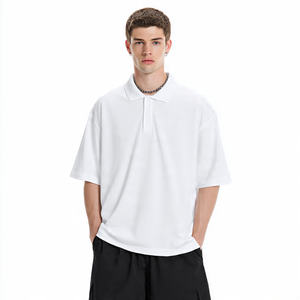 Button Down <b>Drop</b> Shoulder Polo Shirt Men Summer Short Sleeve Polo Shirts Men's 100% Cotton Polyester Polo T Shirt Mens - Product Image 4