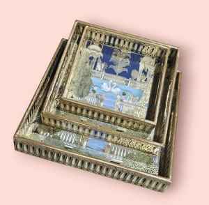 Plateau en bois imprimé personnalisé, prix abordable, design unique, forme rectangulaire, plateau imprimé en MDF fait main, prix d'usine par UO - Product Image 3