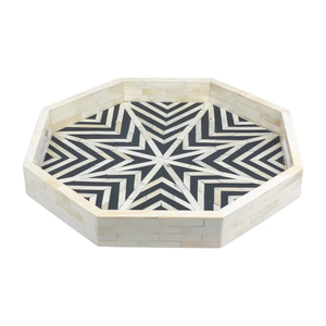 Luxury <b>Black</b> & White Checkered Pattern Bone Inlay <b>Serving</b> <b>Tray</b> Premium Quality For Home and Restaurant Decorative <b>Serving</b> <b>Tray</b> - Product Image 4