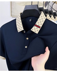 Camiseta de Lujo para Hombre 2026, Manga Corta, Estampado Animal, Estilo Casual de Negocios, Transpirable, Cómoda, con Logotipo Bordado, 100% Algodón - Product Image 4