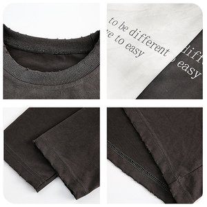Sweat-shirt à capuche oversize premium pour homme, effet vieilli, délavé à l'acide, manches longues, 100% coton, ODM - Product Image 6