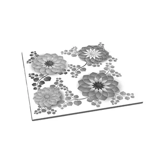 3D华丽花砖设计用于地板和墙壁室内设计乙烯基3d花卉设计百合墙柔软柔性瓷砖