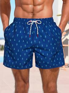 Shorts de bain unisexes pour hommes, séchage rapide, imprimé floral, tissé, léger, résistant à l'eau, cordon de serrage élastique - Product Image 4