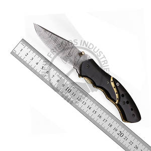 Nouvelle édition du couteau pliant en acier Damas fait main - Couteau de poche tactique de 8 pouces pour hommes, idéal pour le camping, la chasse, la pêche - Product Image 6