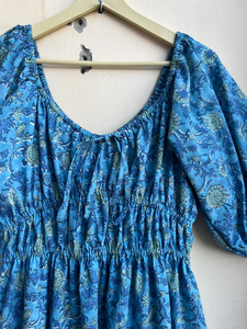 Vestido Midi Informal para Mujer con Escote Corazón, 100% Algodón, Bordado y Estampado con Borlas, Vestido Midi Largo - Product Image 4