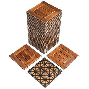 27pcs Wood Interlocking Deck Tiles 11.8"x11.8" Waterproof Indoor Outdoor Flooring Patio Wood Decking for Patio Use - Product Image 1