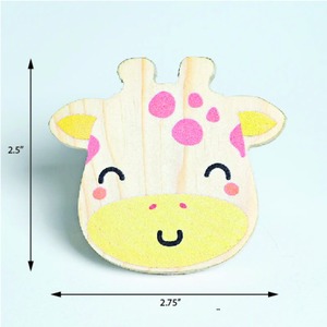 Poignées de tiroir et poignées de porte en bois de pin faites à la main, motif visage de girafe, blanches, pour commodes, armoires et meubles de cuisine - Product Image 4