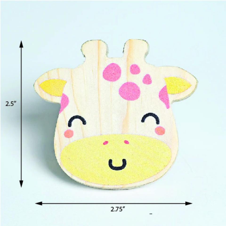 Handmade Modern Pine Wood Cabinet Giraffe Face White Drawer Knobs ...