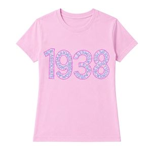 T-shirt rose à manches courtes et col rond, décontracté, pour tous les jours, streetwear, style de vie, sport, vêtements confortables pour femmes - Product Image 2