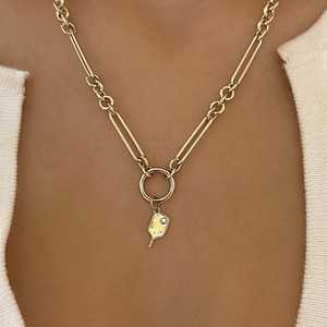 Breloques pour raquettes de pickleball en or massif 14K 18K avec diamant solitaire taille ronde cultivé en laboratoire, pendentifs raffinés, minimalistes, de luxe et ludiques pour le sport - Product Image 2