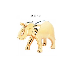 Fuente Decorativa Redonda de Aluminio Chapada en Oro de Lujo con Escultura de Animal para Interiores, Decoración Moderna y Antigua - Product Image 1