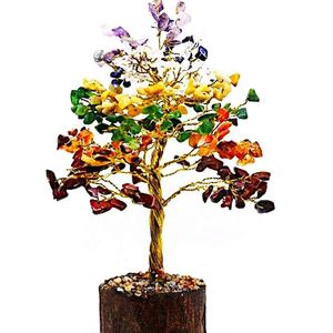 Arbre de pierres précieuses Chakra 300 Bds, fait main, écologique, pour la méditation Reiki, le Feng Shui, le bonsaï de Noël, la guérison par les minéraux, mascotte, vente en gros - Product Image 2