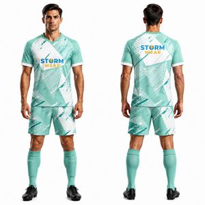 Tenues de football sublimées pour hommes, ensembles de maillots de foot, maillots de foot pour jeunes, personnalisables, séchage rapide, grande quantité - Product Image 4