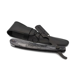 Navaja de Afeitar Profesional Plegable de Acero Inoxidable con Hoja Recta - Color Personalizado, Mango de Madera, Cuchilla Única para Barbería - Product Image 6