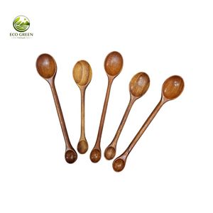 Cucharas de Té Largas de Madera Roja con Baño de Oro Rosa, Duraderas, 30 ml, Diseño Minimalista, Utensilios de Cocina Ecológicos - Product Image 2