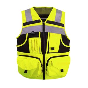 Chaleco de Seguridad Reflectante con LED de Alta Visibilidad para Hombre, con Múltiples Bolsillos, Cierre de Cremallera, Transpirable, Informal, para Trabajo al Aire Libre - Product Image 1