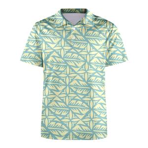 Servicio OEM al por mayor, polos de hombre con estampado tropical de alta calidad, ligeros, transpirables, para verano y playa. - Product Image 3