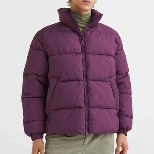 <b>Men's</b> Custom Hooded Oversized Warm Winter Puffer <b>Jacket</b> with Front Logo Eco-Friendly Breathable <b>Canvas</b> Bubble Padded - Product Image 3