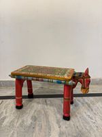 Table basse en bois artisanale en forme d'animal, motif tigre, peinte à la main, table d'appoint décorative, meuble pour salon