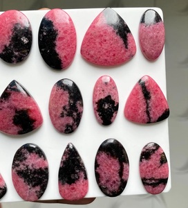 Lot en gros de cabochons en rhodonite noire et rose naturelle authentique, pierres précieuses non traitées de haute qualité pour les fabricants de bijoux en argent - Product Image 2