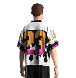 เสื้อแฟนคลับคอวีแขนสั้นผ้าตาข่ายสำหรับผู้ใหญ่ระบายอากาศได้ดีพิมพ์ลายไล่สี 23 - Product Image 4