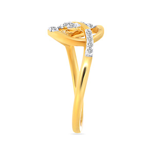 แหวนเพชรทรงกิ่งไม้ประดับเพชร รุ่น Tropical Paradise แหวนทองคำ 18K ลายใบไม้ ประดับเพชรทรงกลม 0.25 กะรัต - Product Image 4