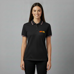 เสื้อโปโลผู้หญิงผ้าคอตตอนปิเก้ราคาส่งถูก พิมพ์โลโก้ตามสั่ง แขนสั้น ปกคอเสื้อพับได้ - Product Image 1