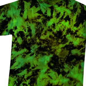 Camiseta de Punto Tie-Dye para Hombre, Manga Corta, Cuello Redondo, Corte Regular, Informal, con Estampado de Camuflaje Verde y Negro - Product Image 4