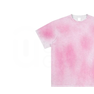Camiseta de Punto Tie-Dye para Hombre, Casual, de Manga Corta, Cuello Redondo, con Diseño Azul y Negro - Product Image 3