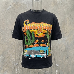 T-shirt à manches courtes pour homme Snowgrace, imprimé désert, coupe ample, col rond, jersey décontracté, 100% coton, design - Product Image 2