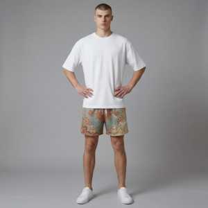 Double-<b>layer</b> Sublimation Weave 100% Polyester Solid High Street Custom Design Mesh Men's Streetwear Gym Blank Basketball Shorts - Product Image 3