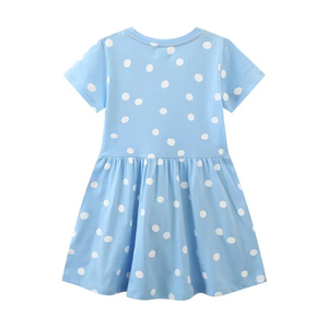 Vestido de Algodón para Niñas, Ropa Casual Cómoda para Uso Diario, Vestido con Mangas Abullonadas, Ropa de Verano Moderna y Bonita - Product Image 2